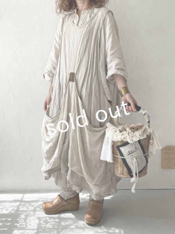 画像2: pollenbienco／アンティークレースと十字架のバスケット・A (2)