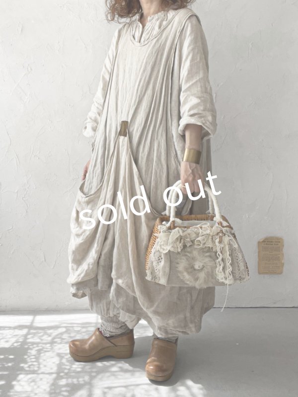 画像3: pollenbienco／アンティークレースのsukekiyoバスケット (3)