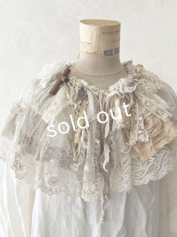 画像7: pollenbienco／アンティークレースのティペット・A (7)