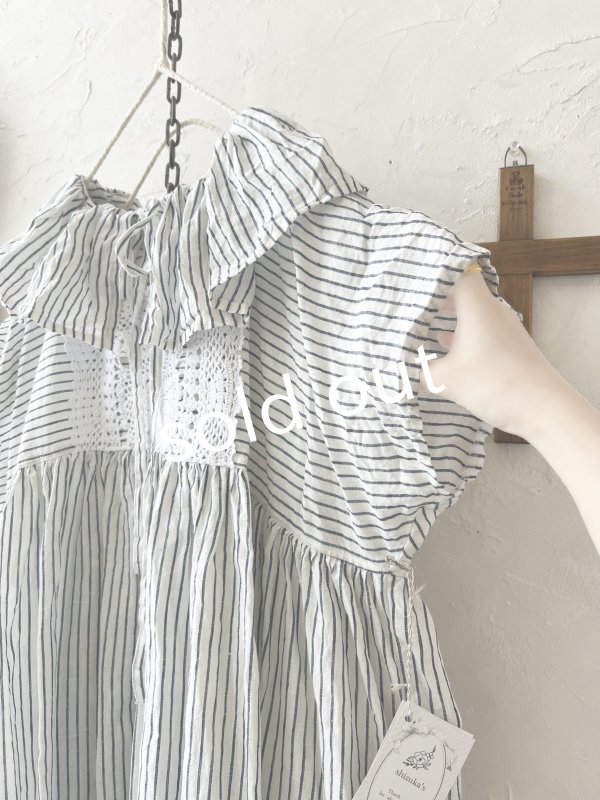 画像3: shizuka's/アンティークレースのフリル襟フレンチワンピース・A (3)