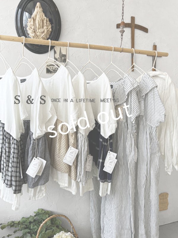 画像6: shizuka's/フレンチ袖レイヤードブラウス・ストライプ (6)