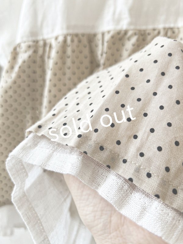 画像3: shizuka's/フレンチ袖レイヤードブラウス・ベージュドット (3)