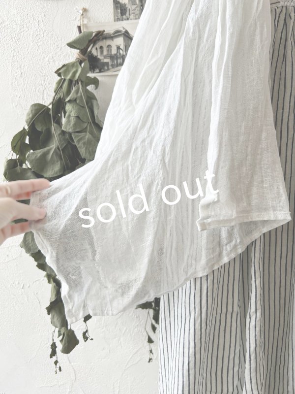 画像8: shizuka's/リネンガーゼのパフ袖ジレ・オフ (8)