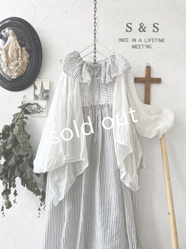 画像4: shizuka's/リネンガーゼのパフ袖ジレ・オフ (4)