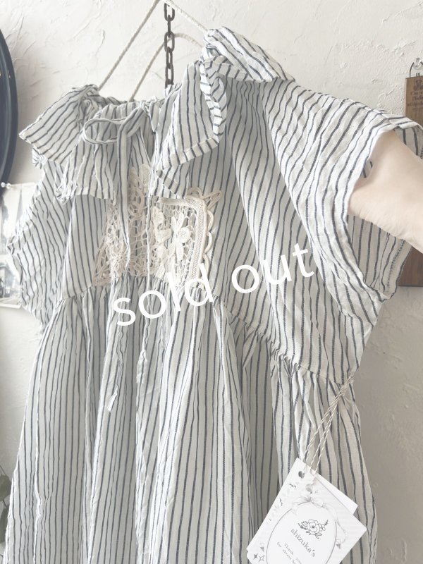 画像4: shizuka's/アンティークレースのフリル襟フレンチワンピース・B (4)