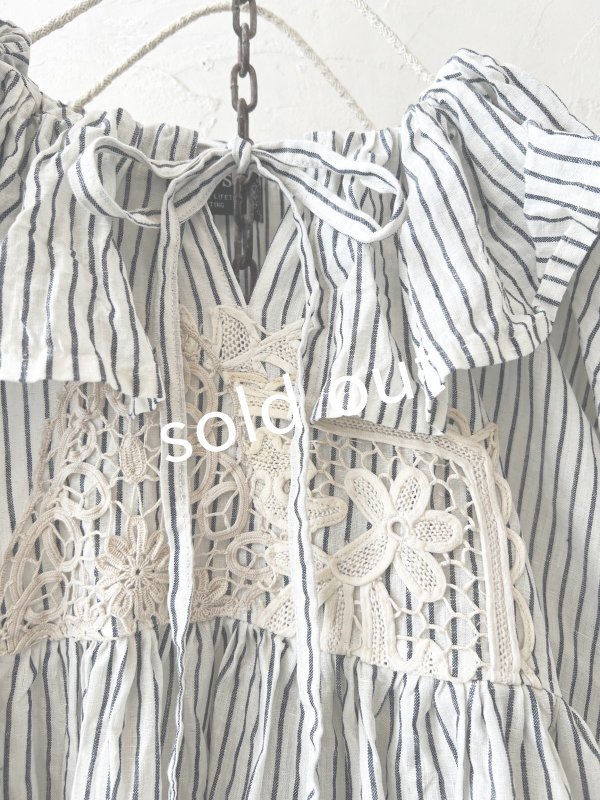 画像3: shizuka's/アンティークレースのフリル襟フレンチワンピース・B (3)