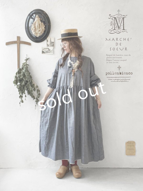 画像11: MARCHE' DE SOEUR／十字架ネックレス付きギャザーワンピース・ダンガリー (11)
