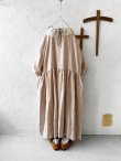 画像9: pollenbienco/アンティークレースのギャザーワンピース・ピンクベージュA (9)