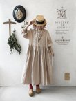 画像14: pollenbienco/アンティークレースのギャザーワンピース・ピンクベージュA (14)