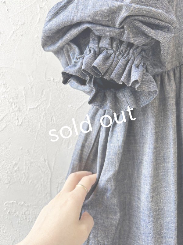 画像7: MARCHE' DE SOEUR／十字架ネックレス付きギャザーワンピース・ダンガリー (7)