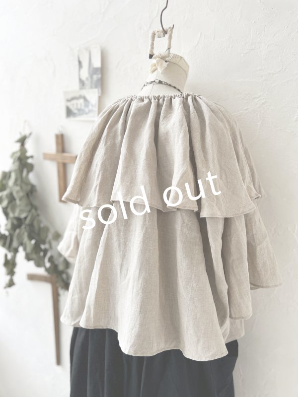 画像13: kosatofuku/リボンと大きなフリルカラーのブラウス・黒 (13)