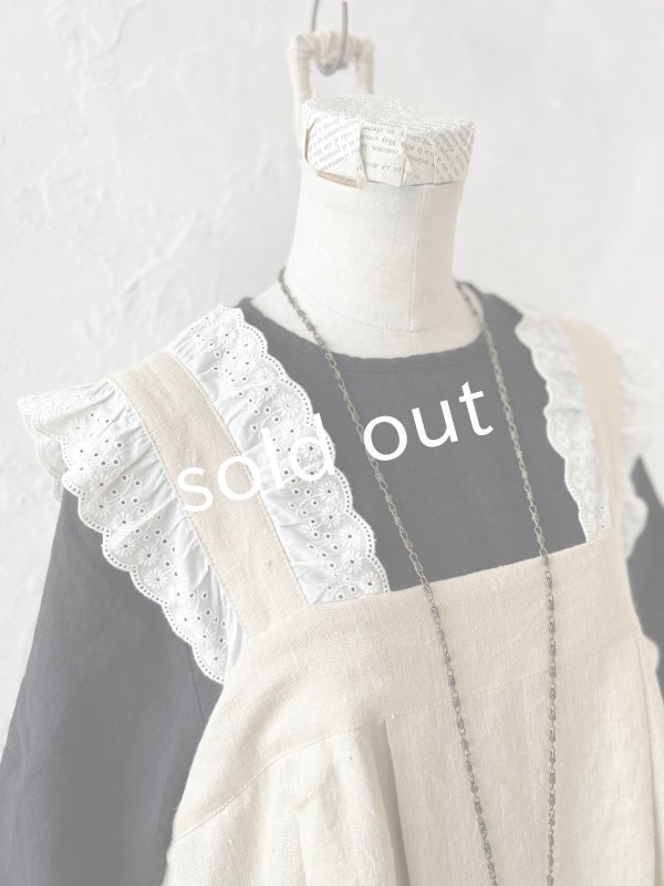 画像5: kosatofuku／レースフリルショルダーのサロペットワンピース・生成り (5)