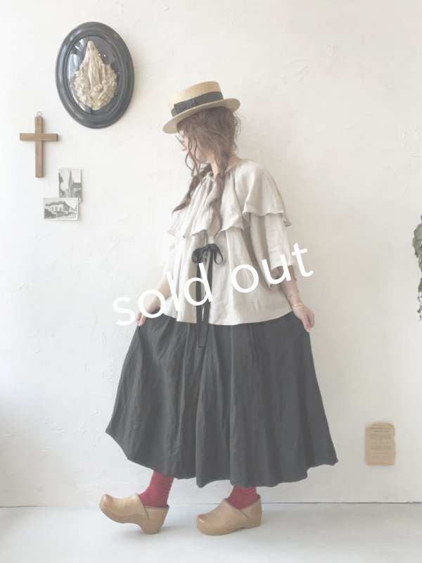 画像16: kosatofuku/リボンと大きなフリルカラーのブラウス・黒 (16)