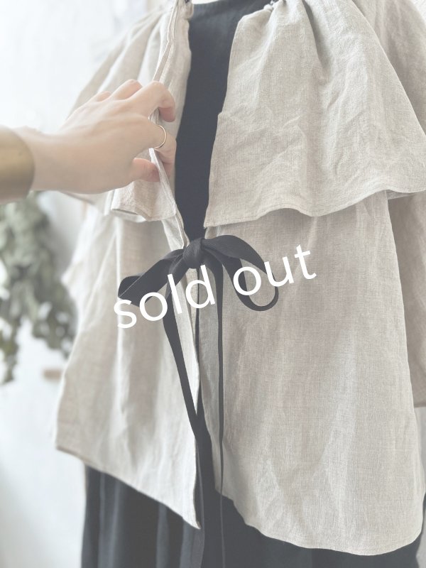 画像8: kosatofuku/リボンと大きなフリルカラーのブラウス・黒 (8)