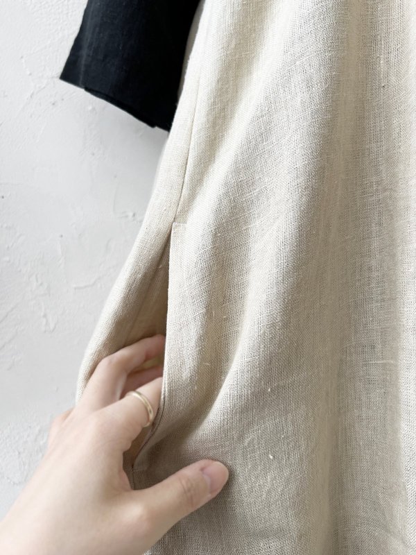 画像8: kosatofuku/レースフリルショルダーのサロペットワンピース・生成り (8)