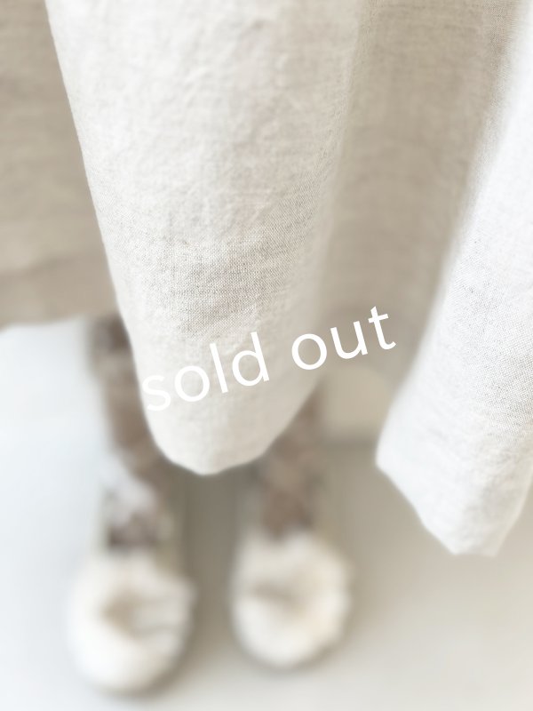 画像10: kosatofuku/二枚衿のリネンギャザーワンピース・黒 (10)