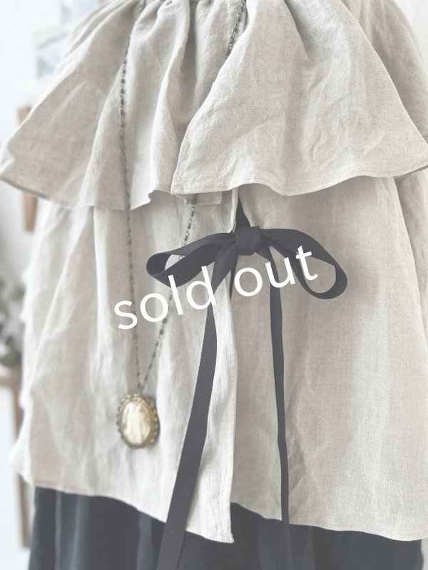 画像6: kosatofuku/リボンと大きなフリルカラーのブラウス・生成り (6)