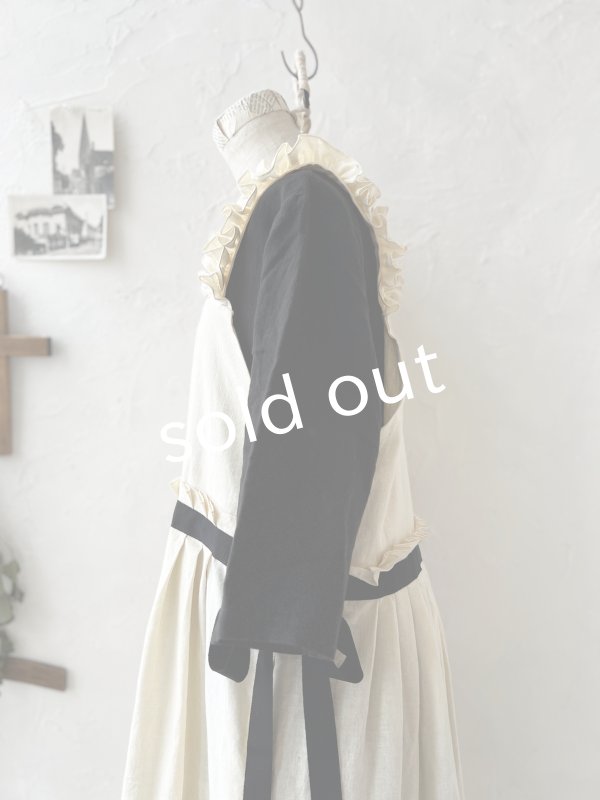 画像12: kosatofuku／フリルショルダーとプリーツリボンのワンピース・ アイボリー (12)