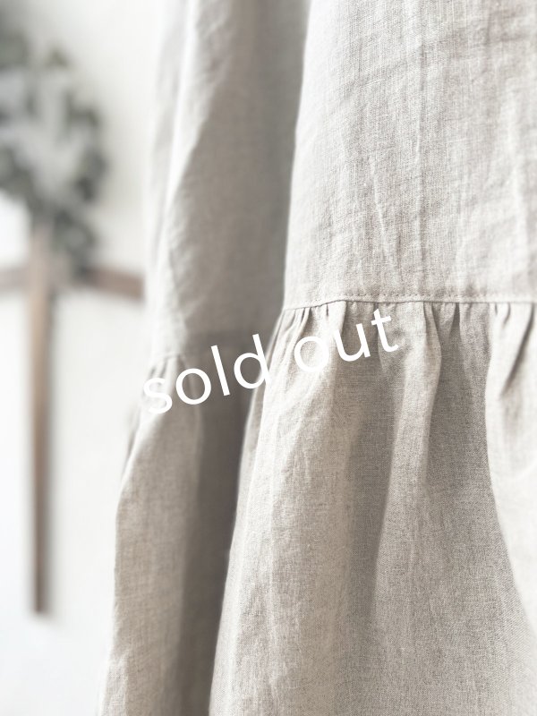 画像6: kosatofuku/フリルケープ付のリネンローギャザーワンピース・生成り (6)