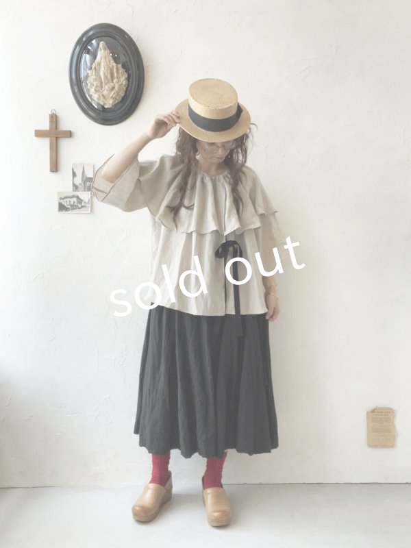 画像15: kosatofuku/リボンと大きなフリルカラーのブラウス・黒 (15)