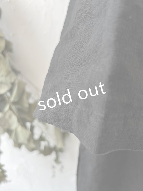 画像4: Re:born/リネン七分袖ワンピース・黒 (4)