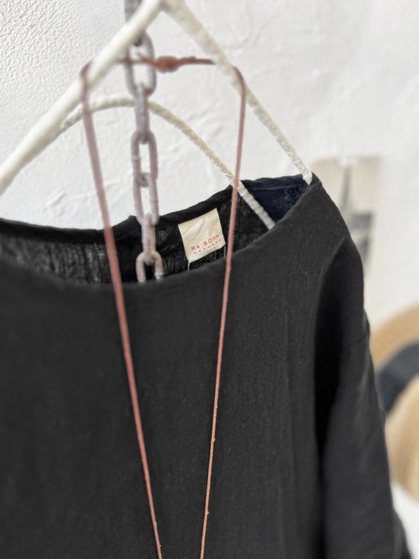 画像2: Re:born/リネンワンピース・ブラック (2)