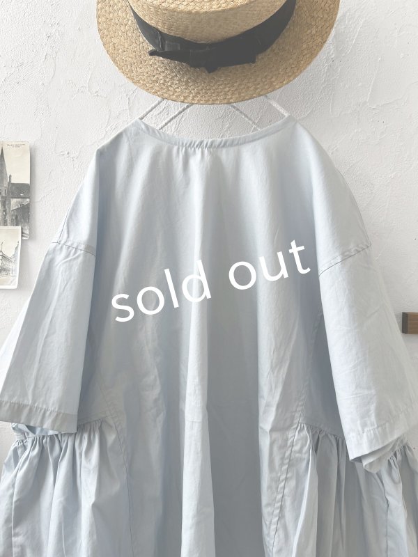 画像4: je suis comme je suis/サイドギャザーブラウス・水色 (4)