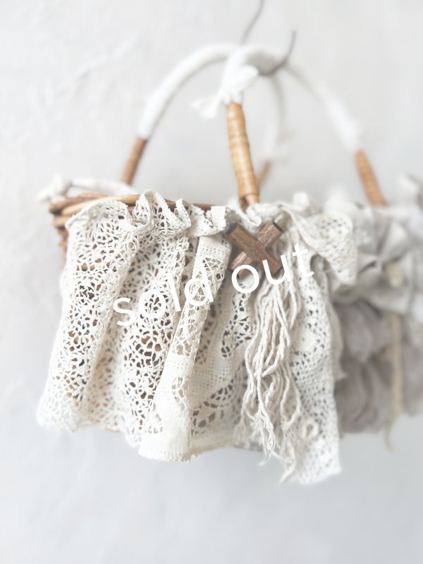 画像7: pollenbienco／アンティークレースと十字架のバスケット・G (7)