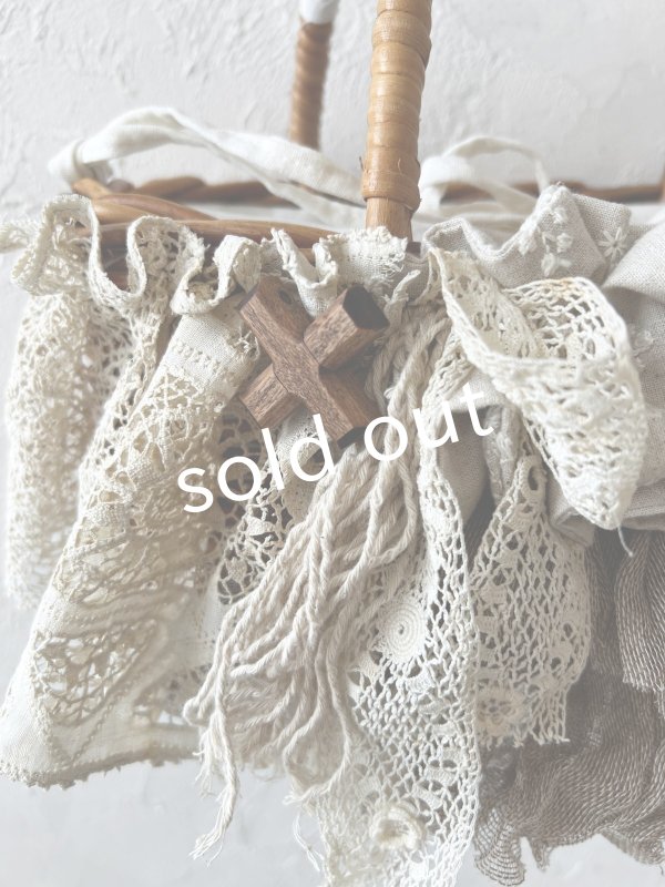 画像4: pollenbienco／アンティークレースと十字架のバスケット・G (4)