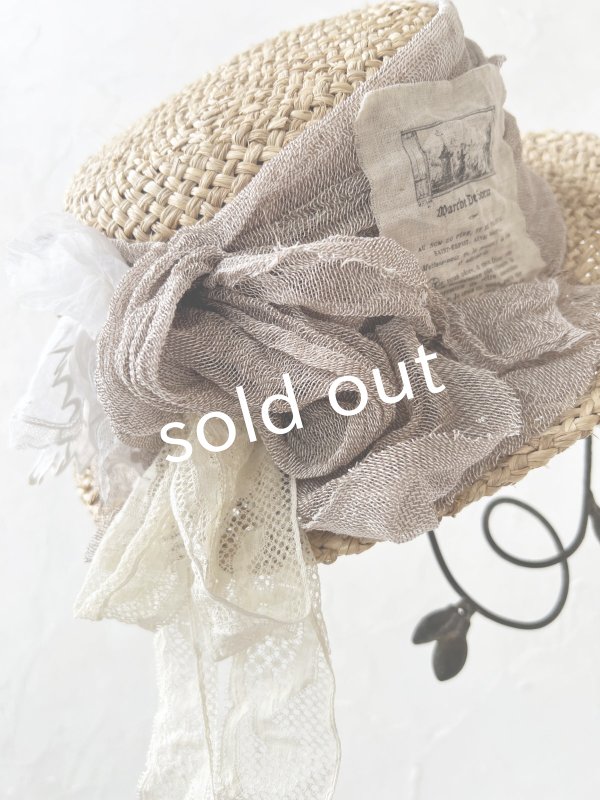 画像8: pollenbienco／アンティークレースの帽子・H (8)