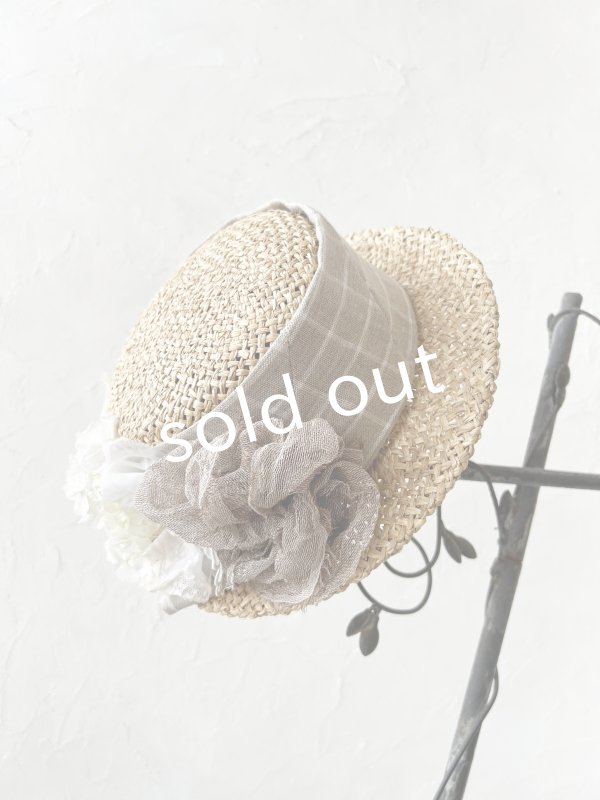 画像2: pollenbienco／アンティークレースの帽子・F (2)