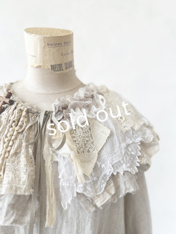 画像2: pollenbienco／アンティークレースのティペット・B (2)