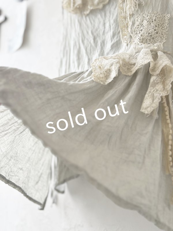 画像8: pollenbienco/アンティークレースのギャザージレ (8)