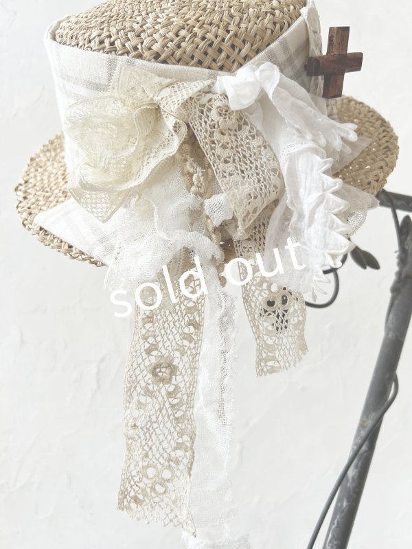 画像6: pollenbienco／アンティークレースの帽子・I (6)