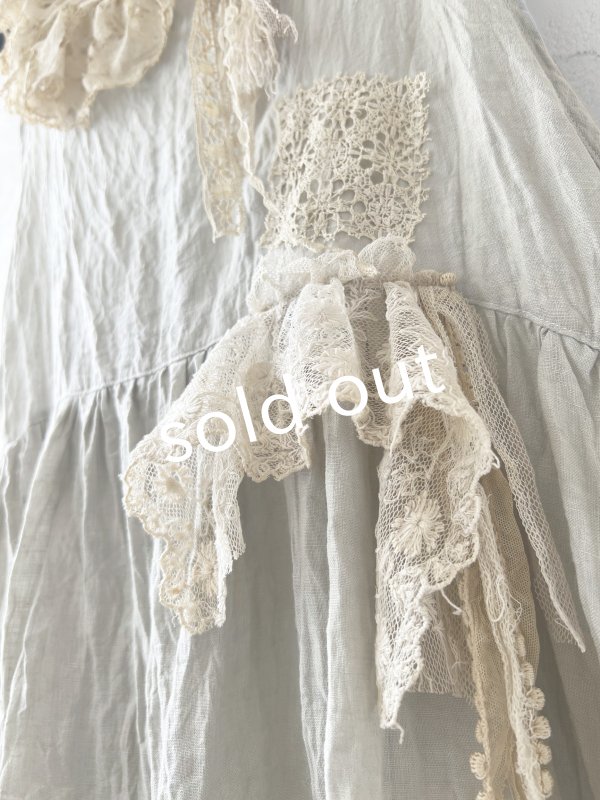 画像7: pollenbienco/アンティークレースのギャザージレ (7)