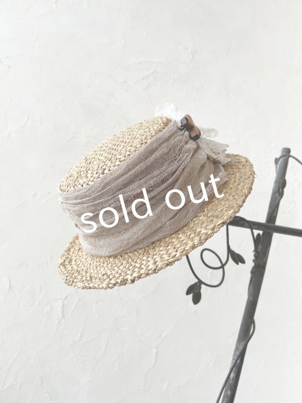 画像5: pollenbienco／アンティークレースの帽子・H (5)