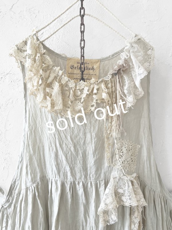 画像2: pollenbienco/アンティークレースのギャザージレ (2)