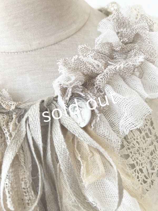 画像4: pollenbienco／アンティークレースのティペット・B (4)