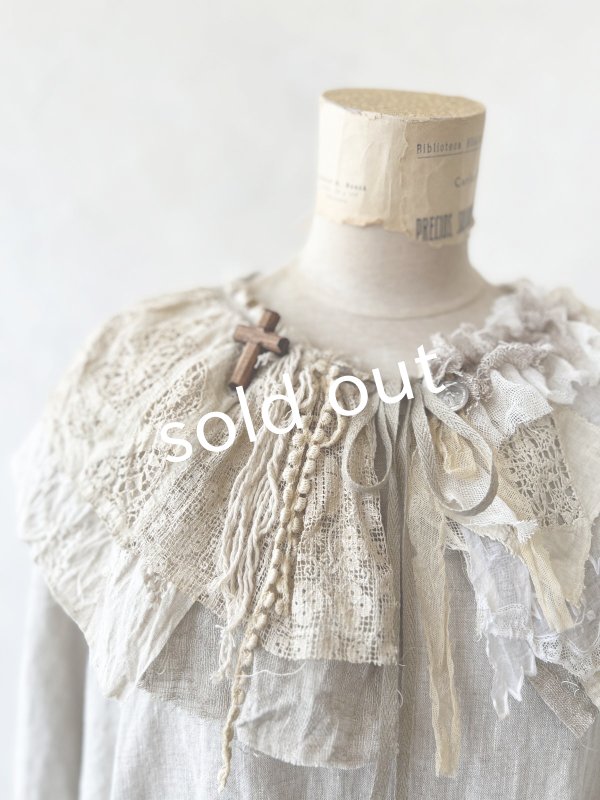 画像3: pollenbienco／アンティークレースのティペット・B (3)