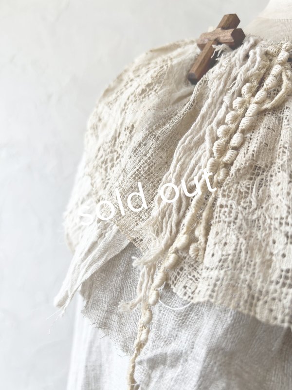 画像10: pollenbienco／アンティークレースのティペット・B (10)