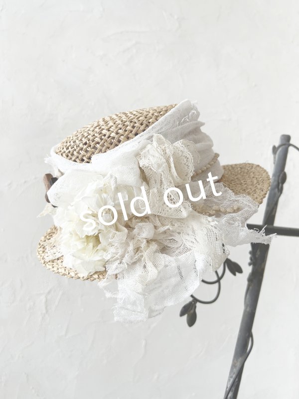 画像5: pollenbienco／アンティークレースの帽子・G (5)