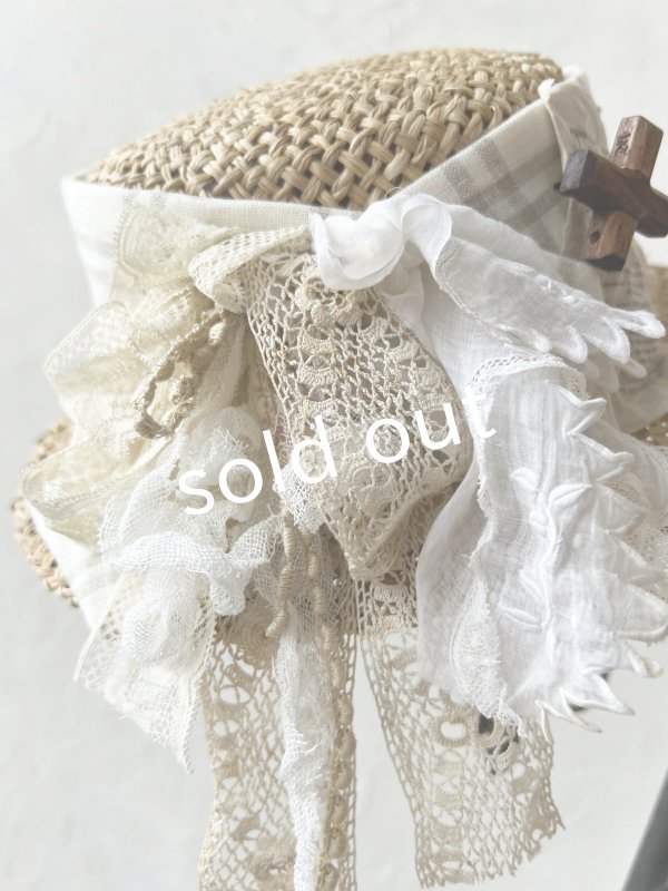 画像3: pollenbienco／アンティークレースの帽子・I (3)