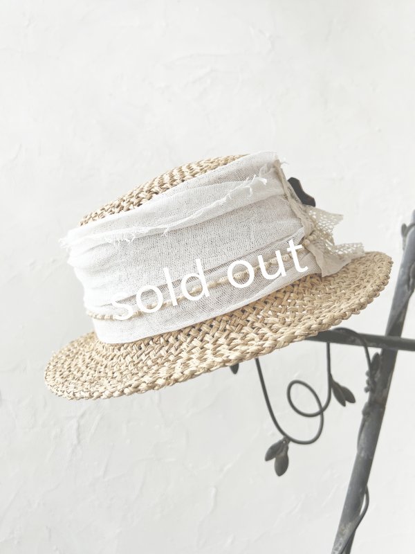 画像4: pollenbienco／アンティークレースの帽子・G (4)