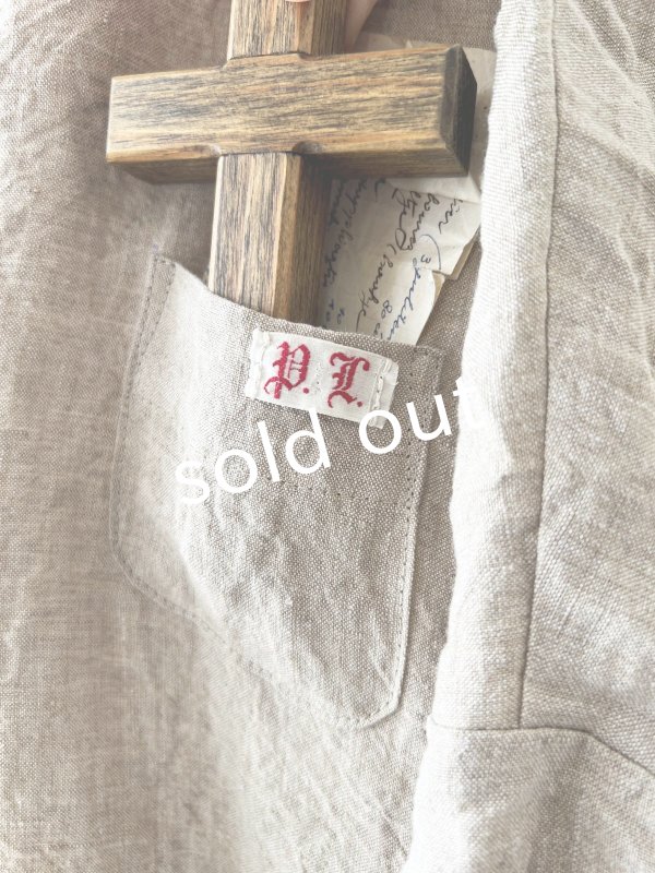 画像6: MARCHE' DE SOEUR／Ａラインフードワンピース・ベージュシャンブレー (6)