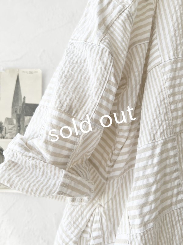 画像6: MARCHE' DE SOEUR／Ａラインフードワンピース・パッチワーク (6)