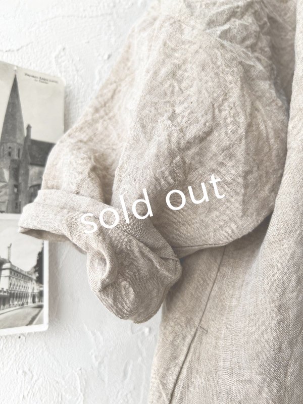 画像7: MARCHE' DE SOEUR／Ａラインフードワンピース・ベージュシャンブレー (7)