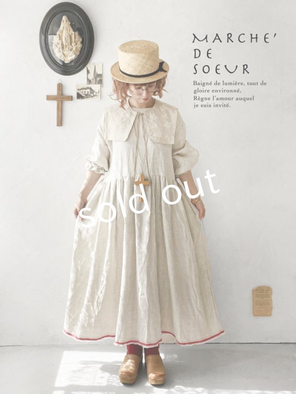 画像12: MARCHE' DE SOEUR／ギャザーワンピース・赤耳ミリチェック (12)