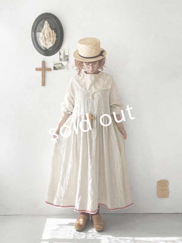 画像15: MARCHE' DE SOEUR／ギャザーワンピース・赤耳ミリチェック (15)