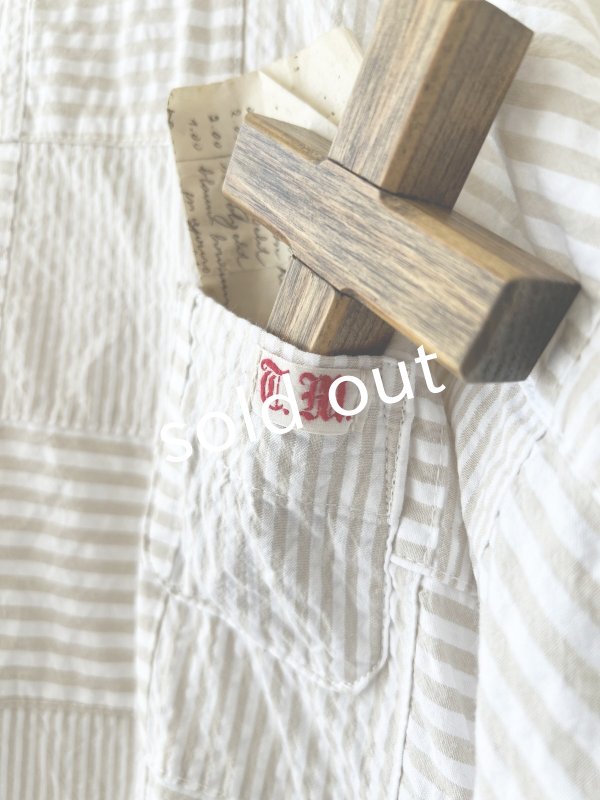 画像4: MARCHE' DE SOEUR／Ａラインフードワンピース・パッチワーク (4)