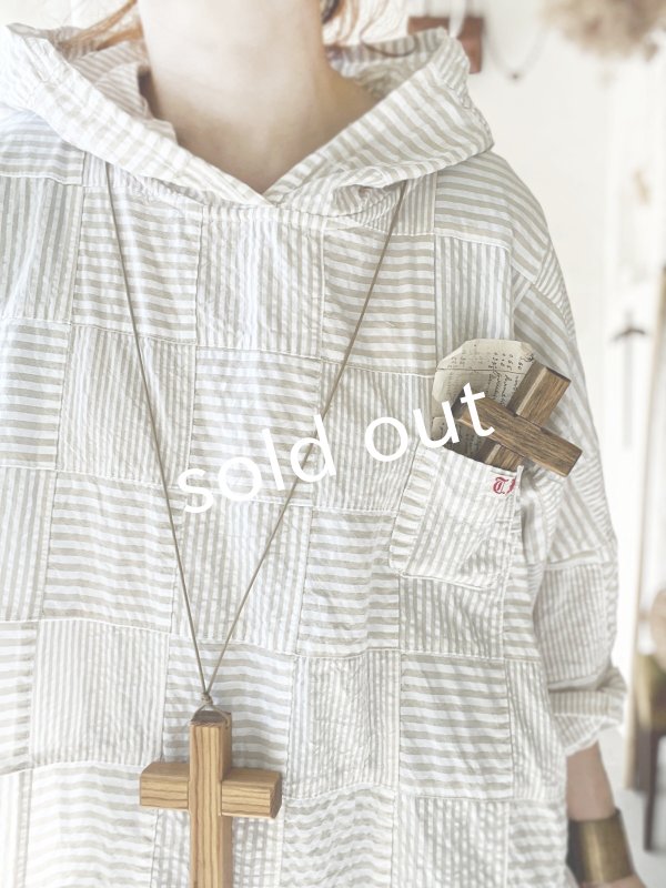 画像16: MARCHE' DE SOEUR／Ａラインフードワンピース・パッチワーク (16)